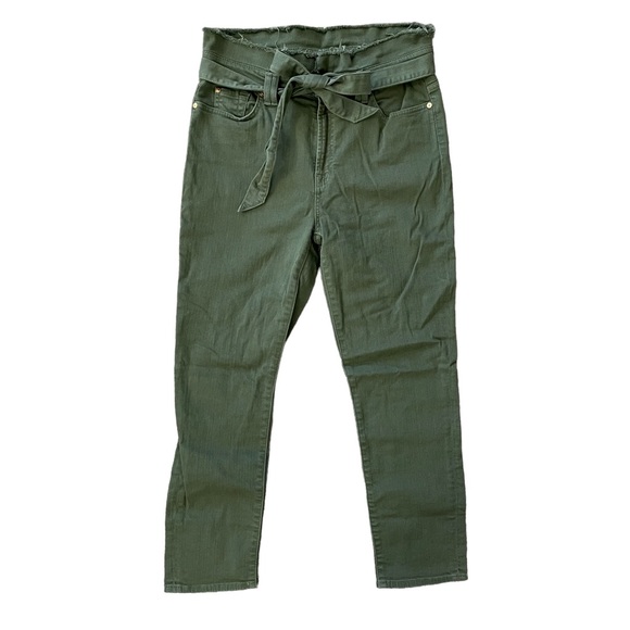 7 For All Mankind Paperbag Roxanne in Green - Picture 2 of 8